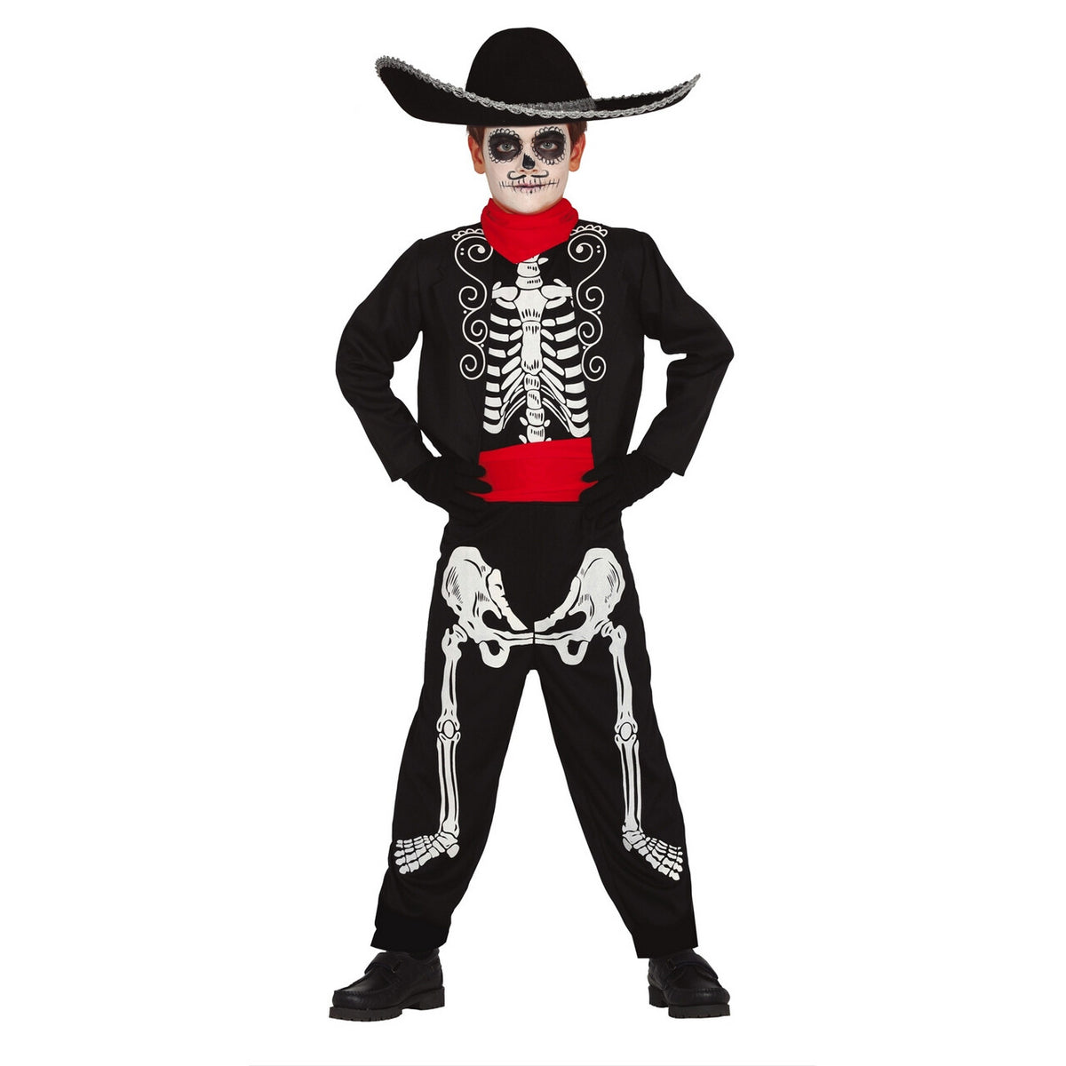 Op deze afbeelding zie je een Kostuums, van het merk Guirca. Magere Mariachi Jongen Kostuum