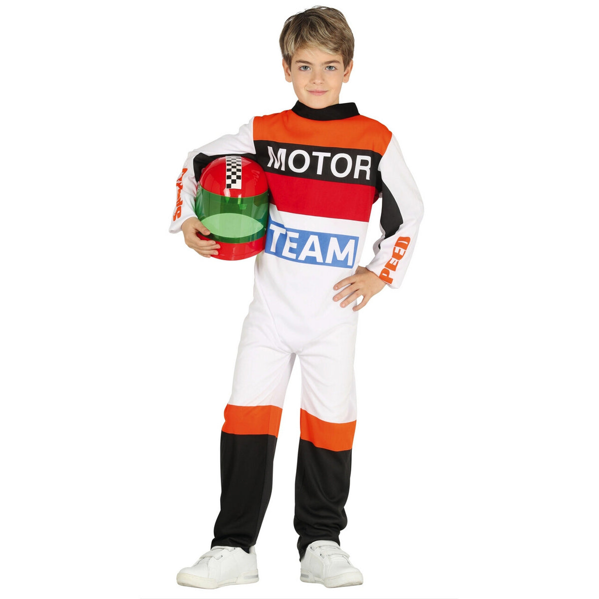 Op deze afbeelding zie je een Kostuums, van het merk Guirca. Grand Prix Motorcoureur Jongen Kostuum