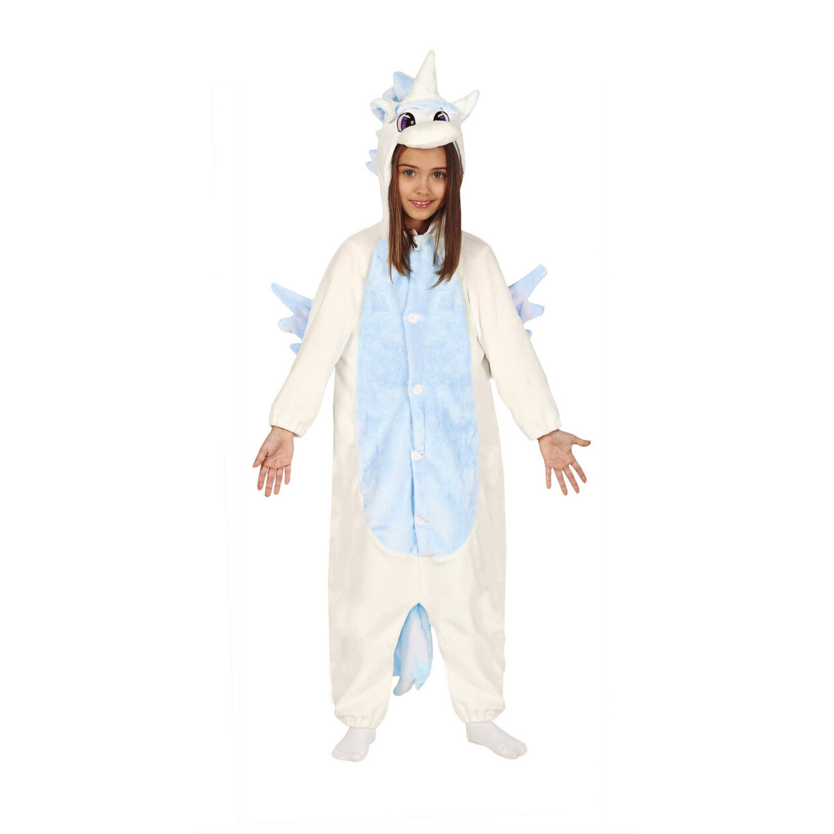 Op deze afbeelding zie je een Kostuums, van het merk Guirca. Eenhoorn Pyjama Blauw Kind Kostuum