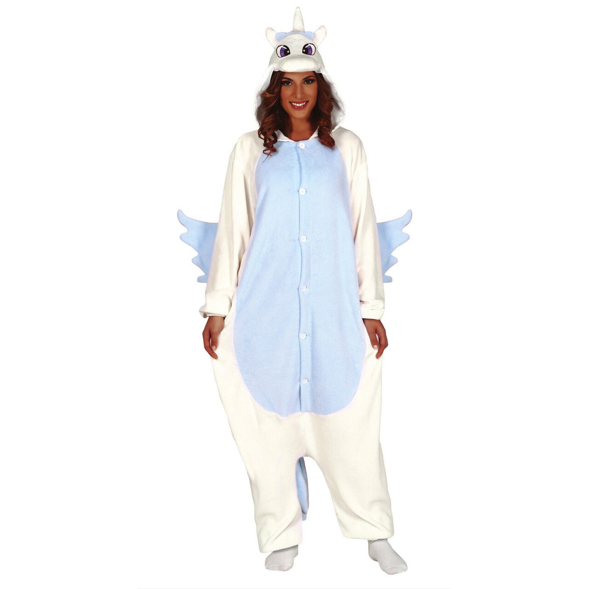 Op deze afbeelding zie je een Kostuums, van het merk Guirca. Fantastische Eenhoorn Pyjama Blauw Kostuum