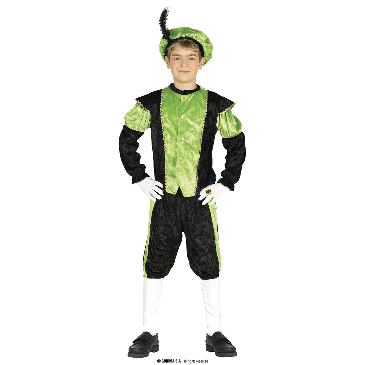 Op deze afbeelding zie je een Kostuums, van het merk Guirma. Roetveeg Piet Groen Kind Kostuum