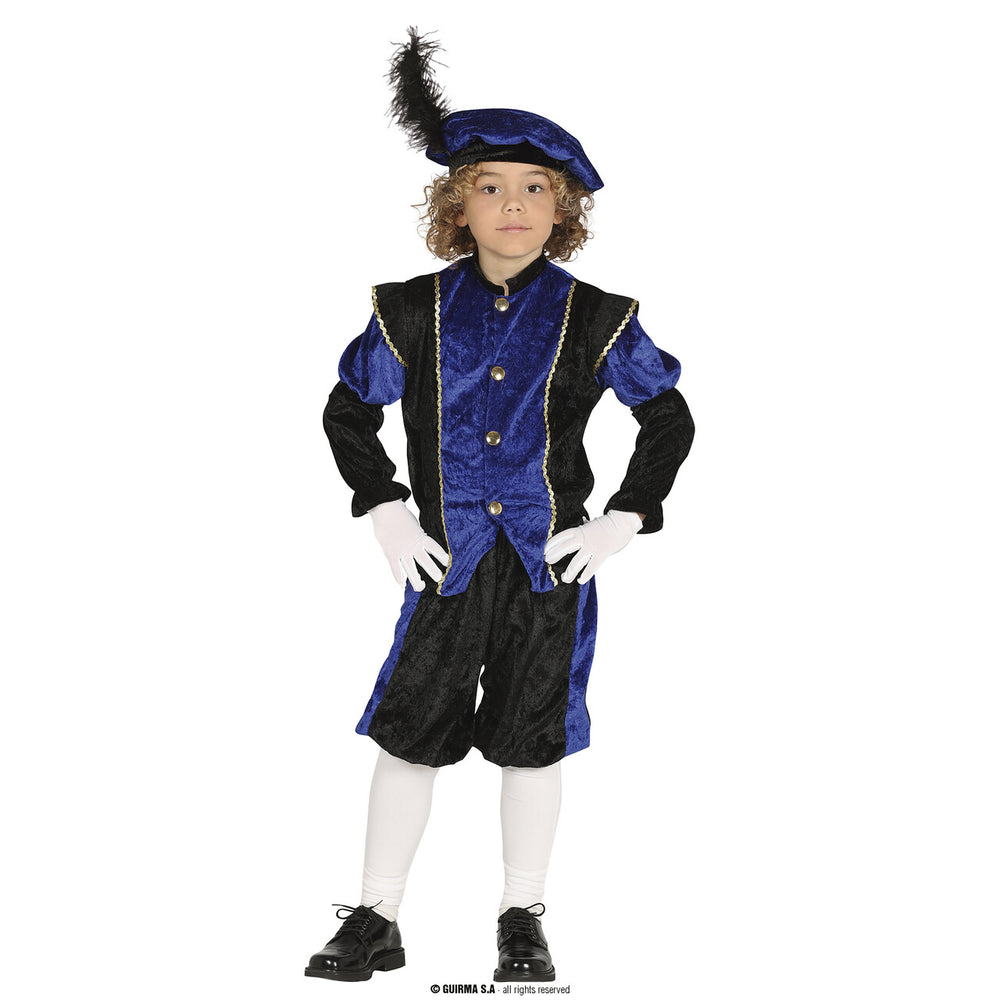 Op deze afbeelding zie je een Kostuums, van het merk Guirma. Roetveeg Piet Blauw Kind Kostuum