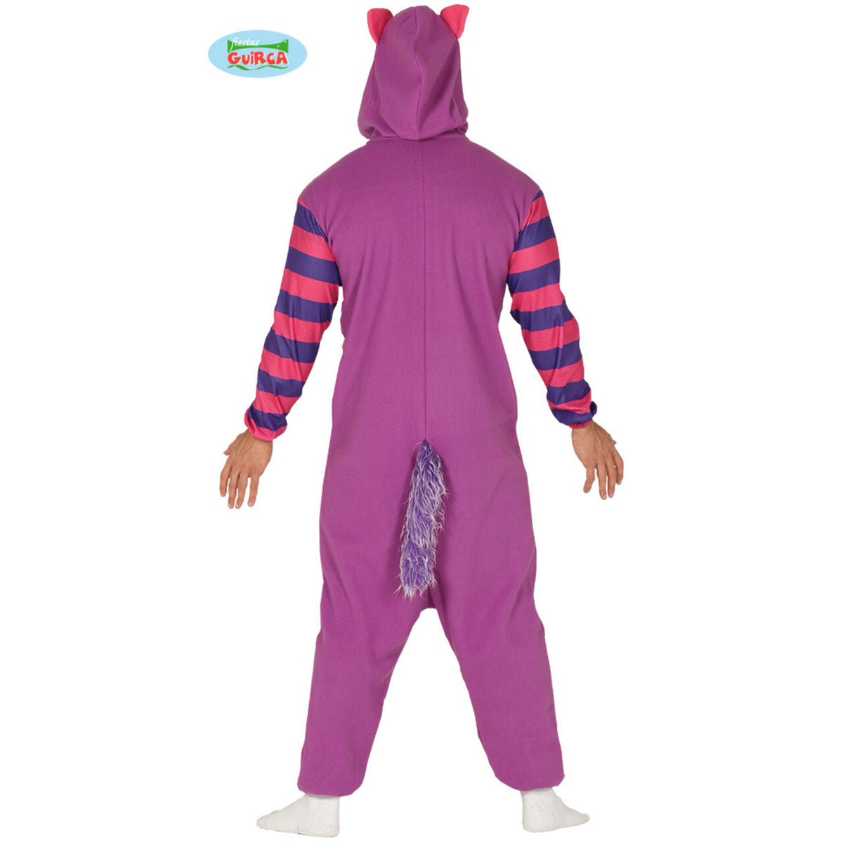 Op deze afbeelding zie je een Kostuums, van het merk Guirca. Paarse Gestreepte Sprookjes Kat Kostuum