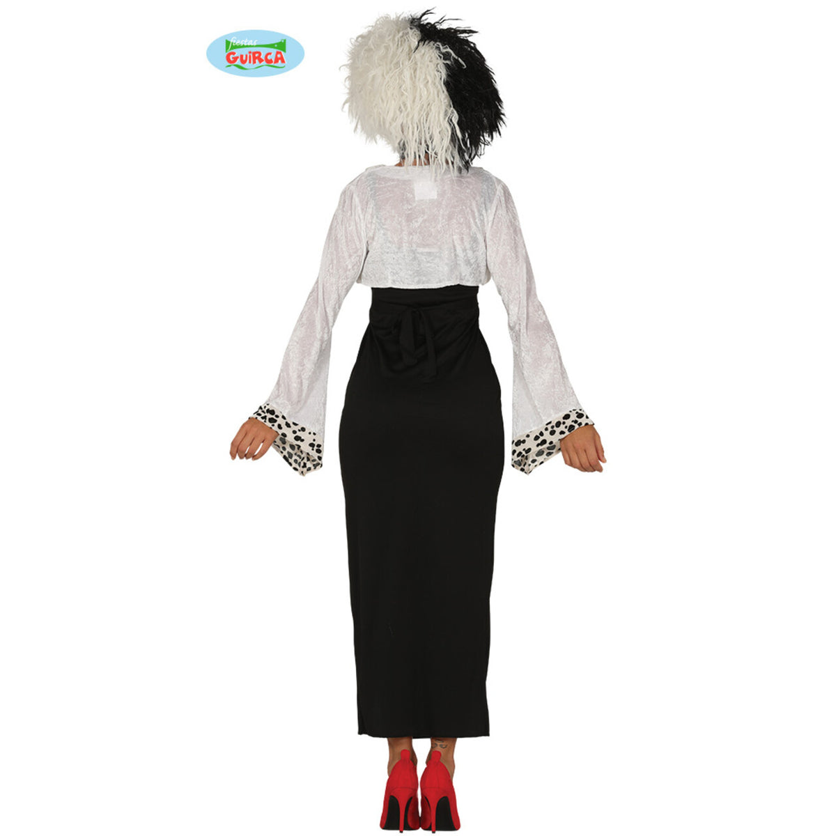 Op deze afbeelding zie je een Kostuums, van het merk Guirca. Dalmatier Hater Cruella Vrouw Kostuum