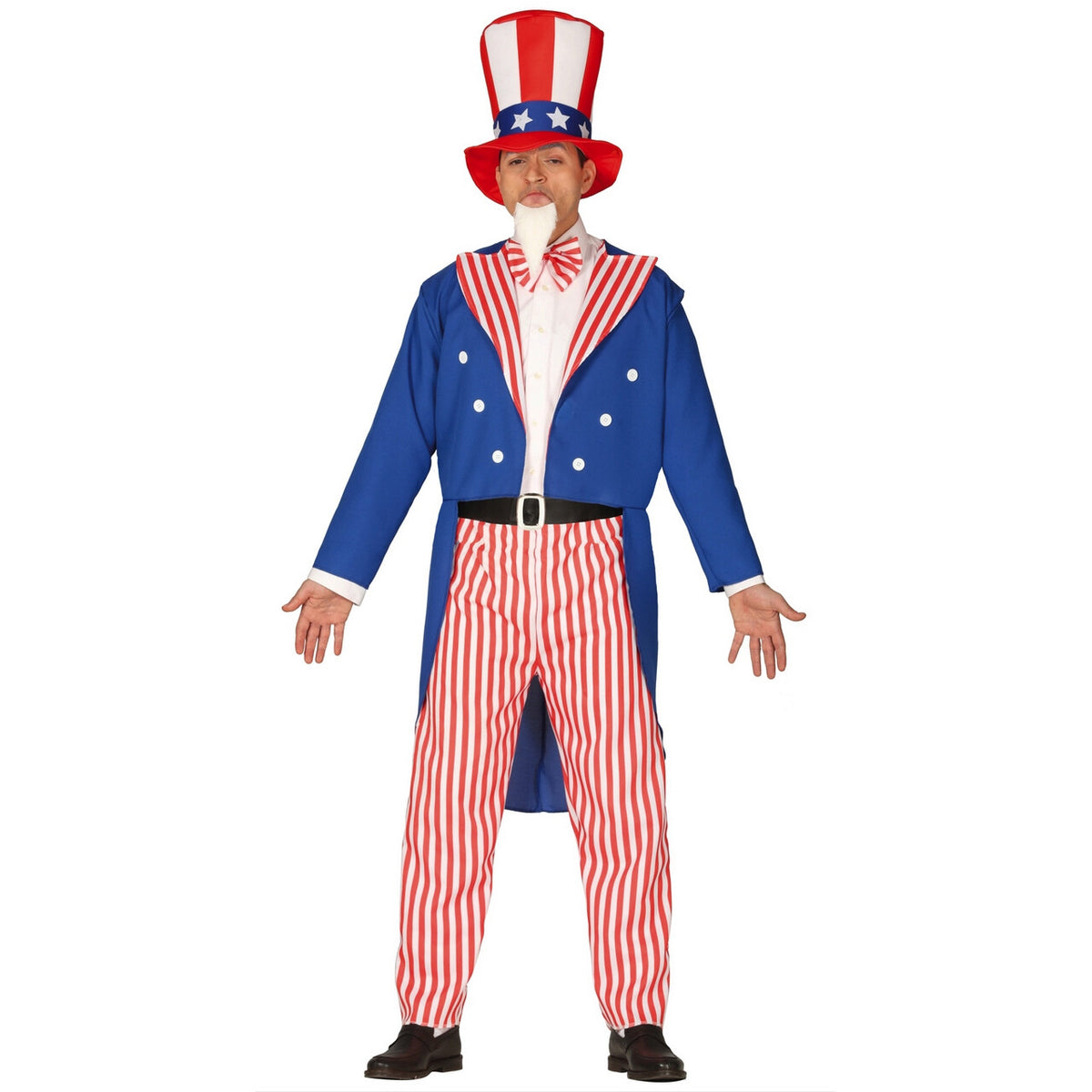 Op deze afbeelding zie je een Kostuums, van het merk Guirca. Uncle Sam Trots Op Amerika Man Kostuum