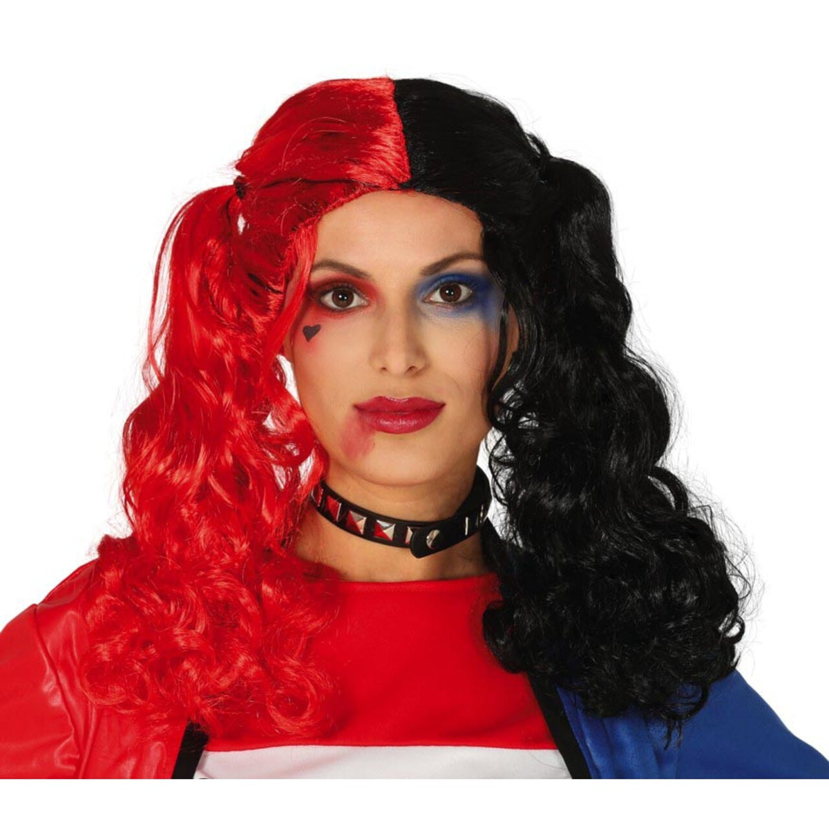 Op deze afbeelding zie je een Accessoires, van het merk Guirca. Harley Quin Pruik Zwart Rood