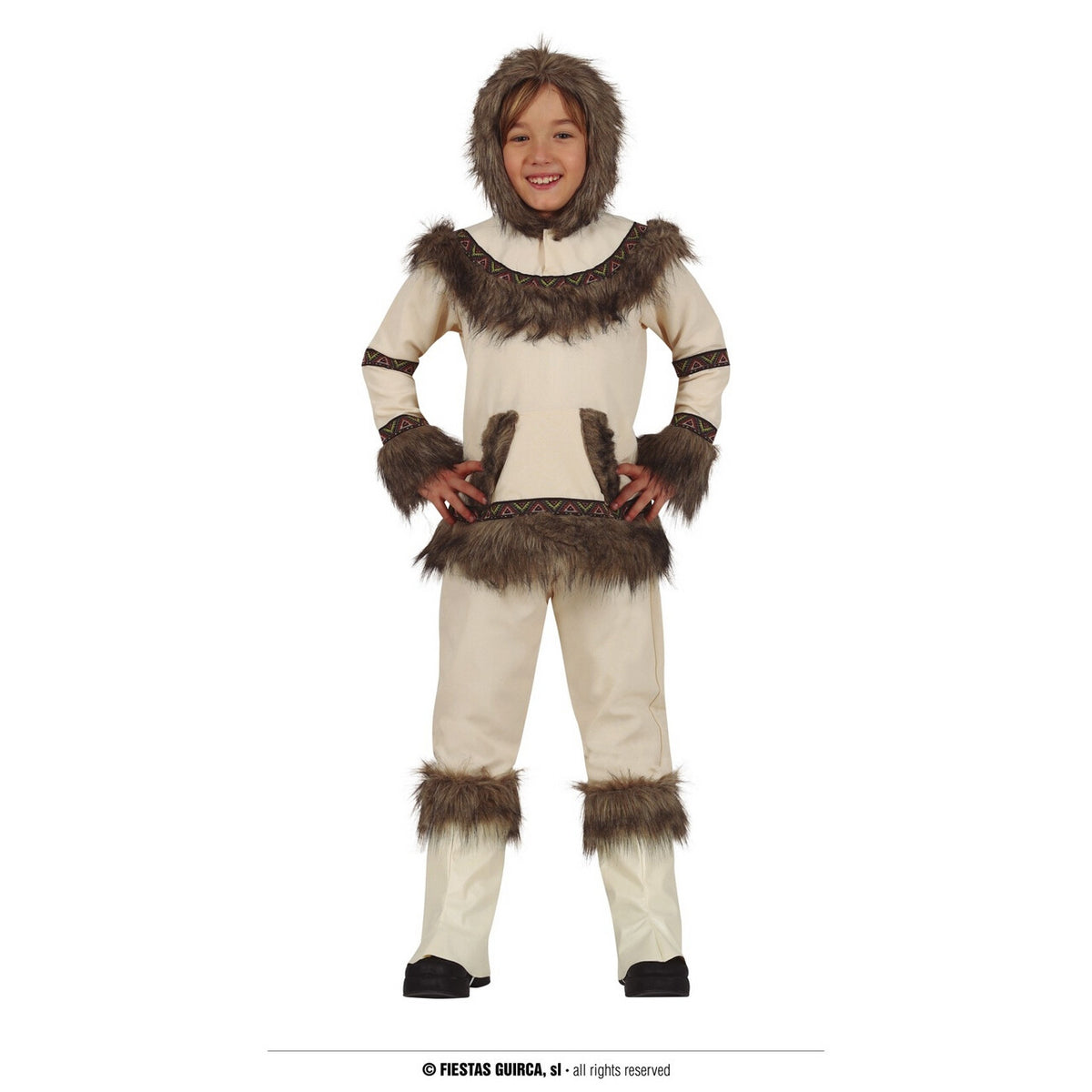 Op deze afbeelding zie je een Kostuums, van het merk Guirca. Warm In De Kou Inuit Kind Kostuum