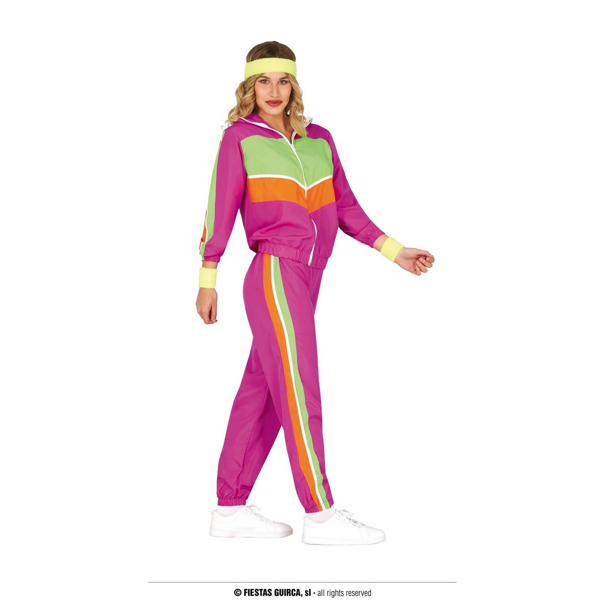 Op deze afbeelding zie je een Kostuums, van het merk Guirca. Strak In Roze Trainingspak Vrouw Kostuum
