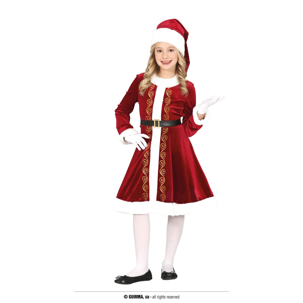 Op deze afbeelding zie je een Kostuums, van het merk Guirma. Luxe Miss Santa Claudette Meisje Kostuum
