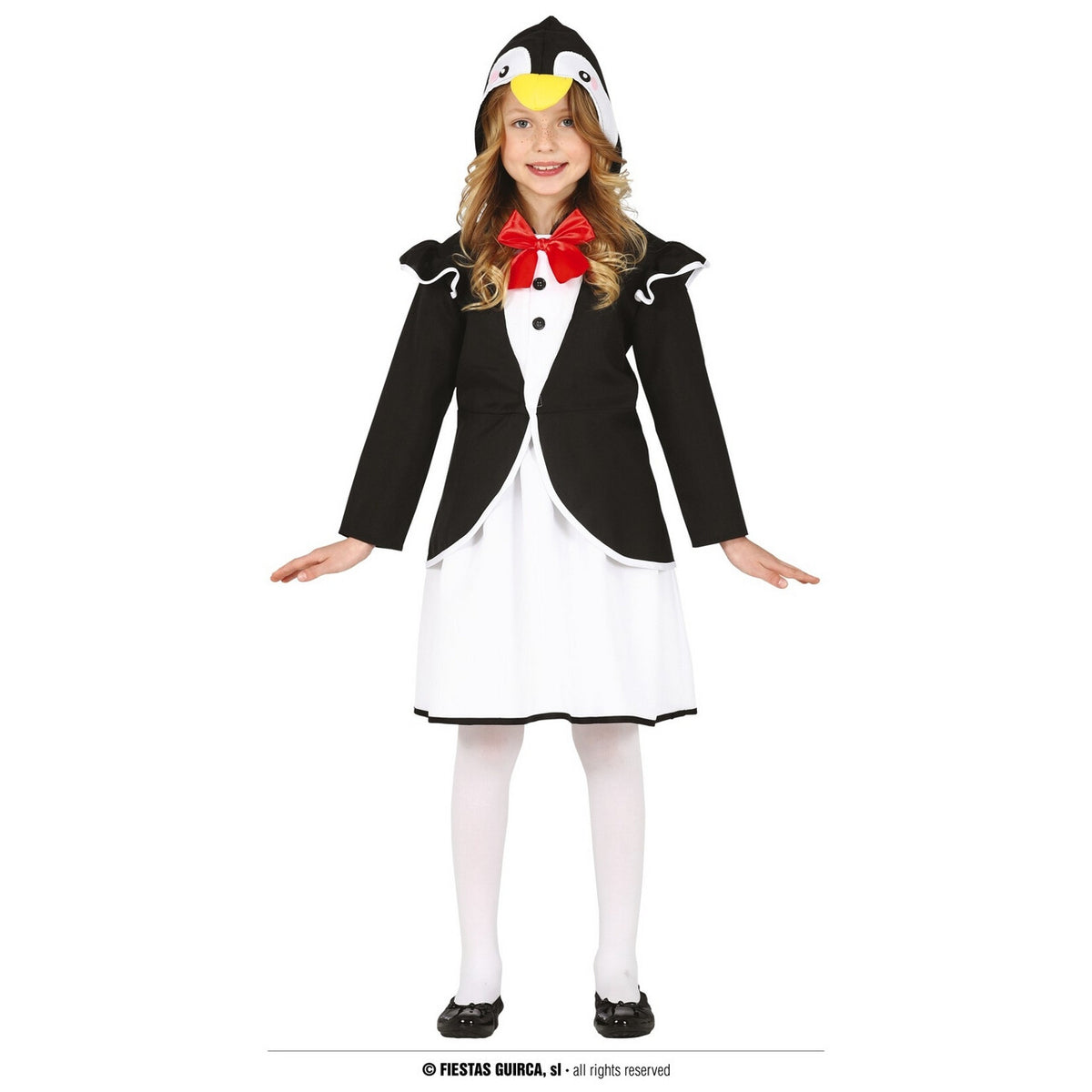 Op deze afbeelding zie je een Kostuums, van het merk Guirca. Dansende Voetjes Pinguin Meisje Kostuum