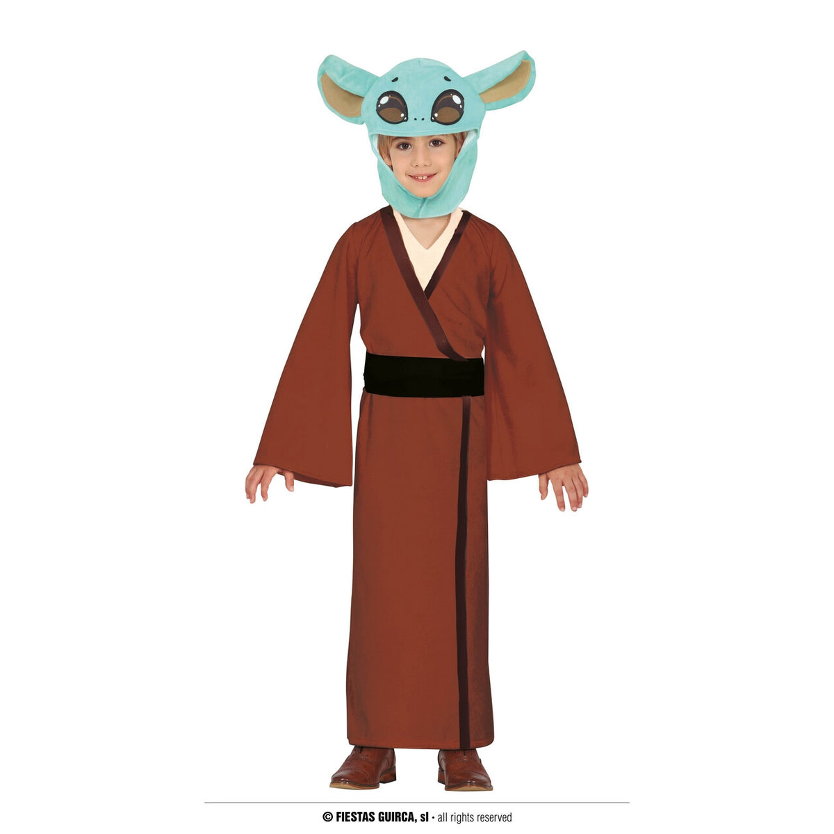 Op deze afbeelding zie je een Kostuums, van het merk Guirca. Child Baby Yoda Kind Kostuum