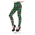 Legging Verte à Motif