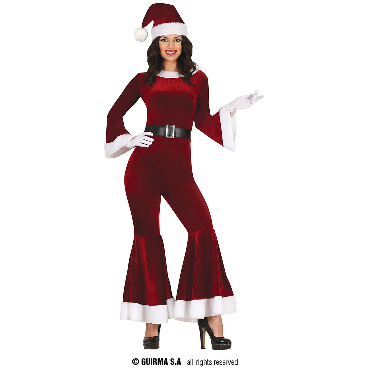 Op deze afbeelding zie je een Kostuums, van het merk Guirma. Fancy Winter Santa Vrouw Kostuum