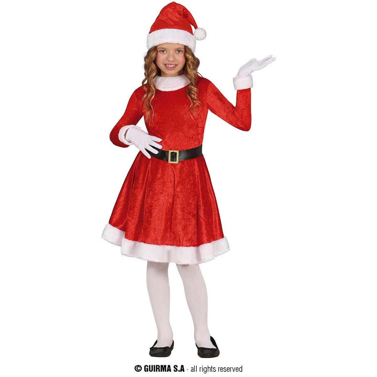 Op deze afbeelding zie je een Kostuums, van het merk Guirma. Winter Claus Meisje Kostuum