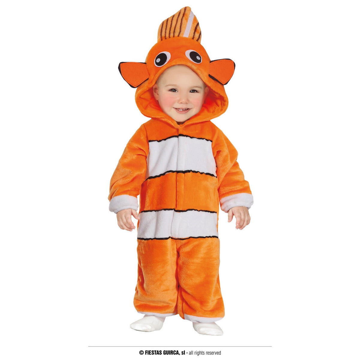Op deze afbeelding zie je een Kostuums, van het merk Guirca. Grappige Clown Vis Kind Kostuum