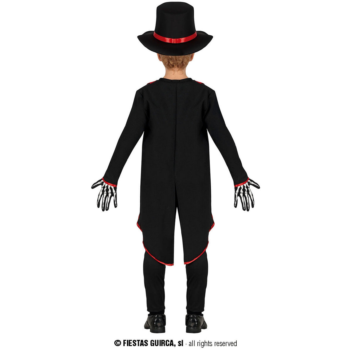 Op deze afbeelding zie je een Kostuums, van het merk Guirca. Rammelende Elegante Skelet Jongen Kostuum