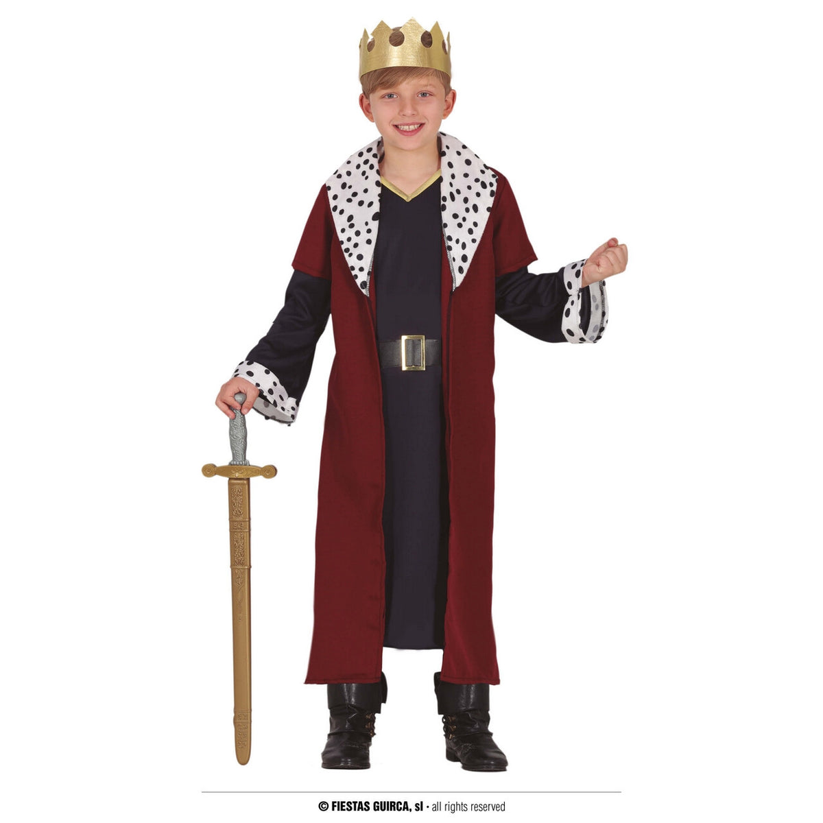 Op deze afbeelding zie je een Kostuums, van het merk Guirca. Koning Art Tuur De Eerste Jongen Kostuum