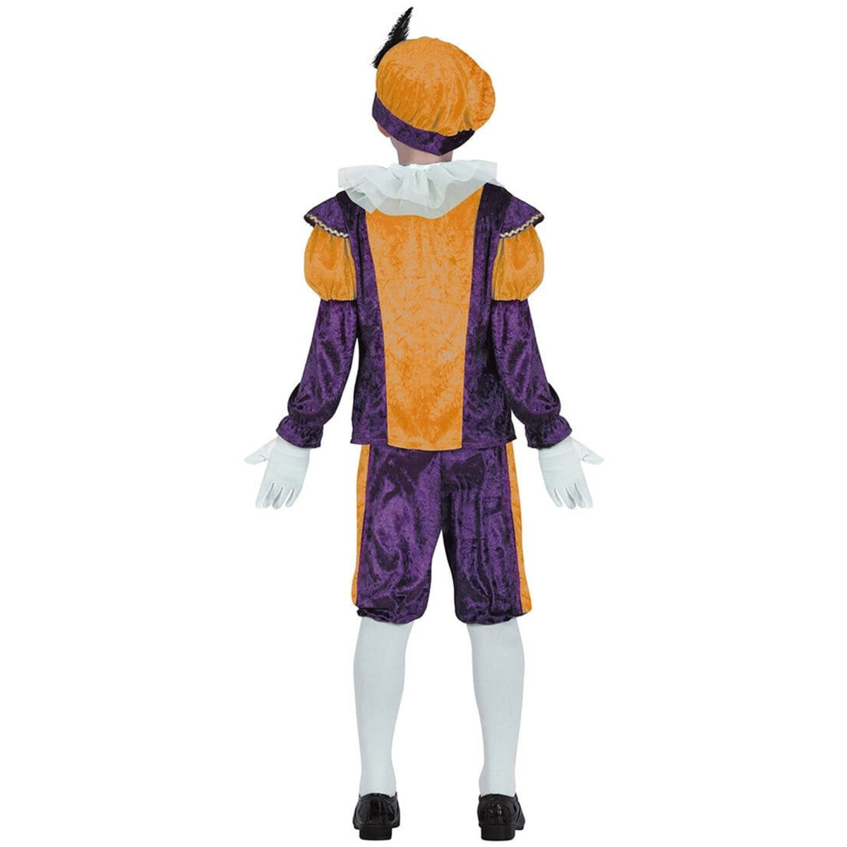 Op deze afbeelding zie je een Kostuums, van het merk Guirma. Vrolijke Piet Kind Oranje Paars Kind Kostuum