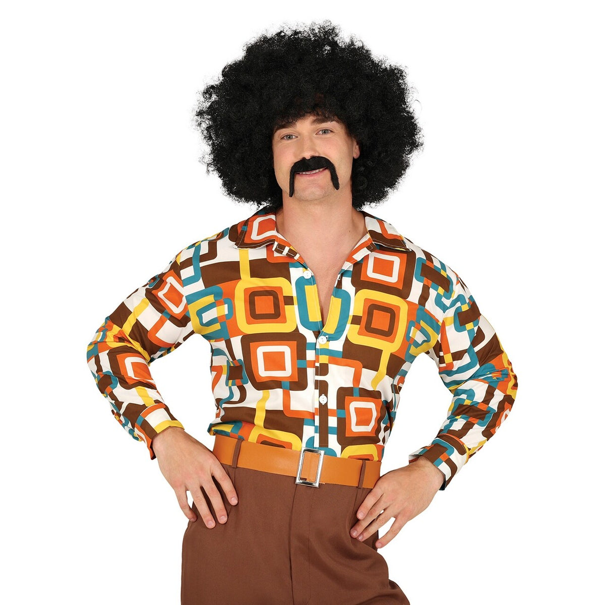 Op deze afbeelding zie je een Kostuums, van het merk Guirca. 70s Vintage Disco Shirt Man