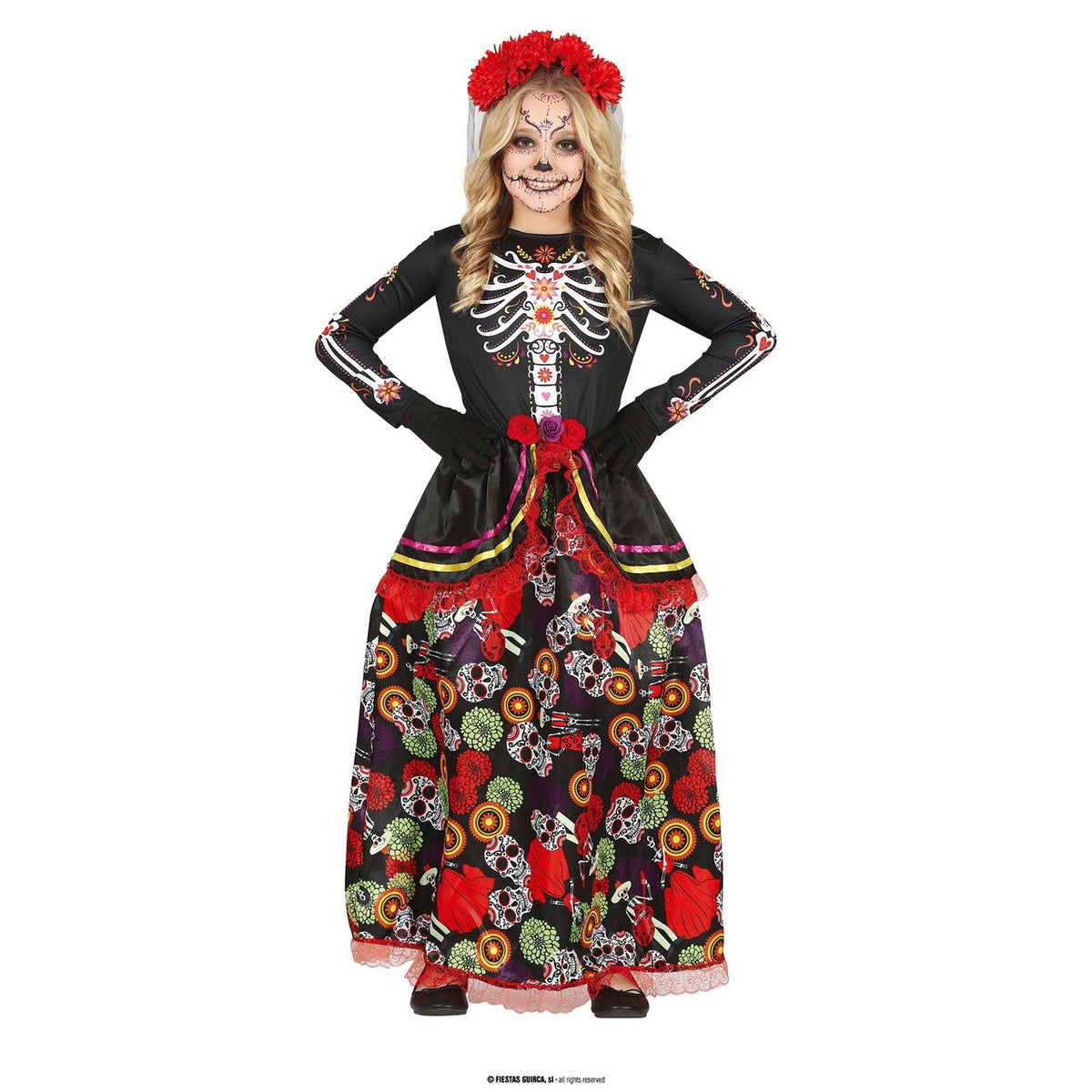 Op deze afbeelding zie je een Kostuums, van het merk Guirca. Dag Van De Doden Katarina Meisje Kostuum