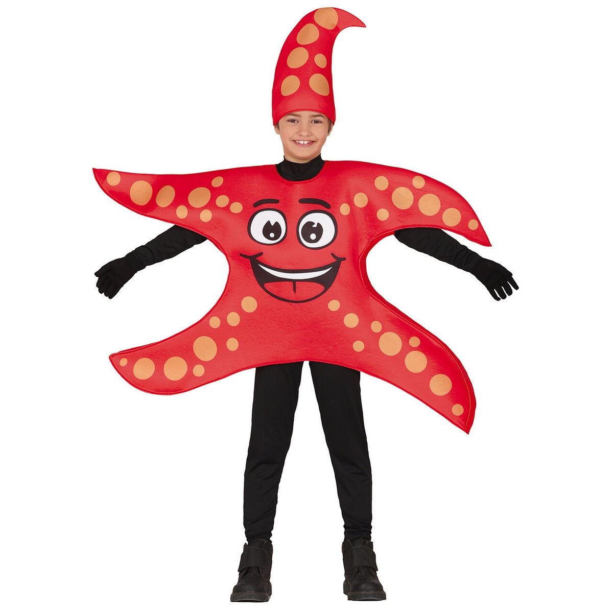 Op deze afbeelding zie je een Kostuums, van het merk Guirca. Rode Zeester Kind Kostuum