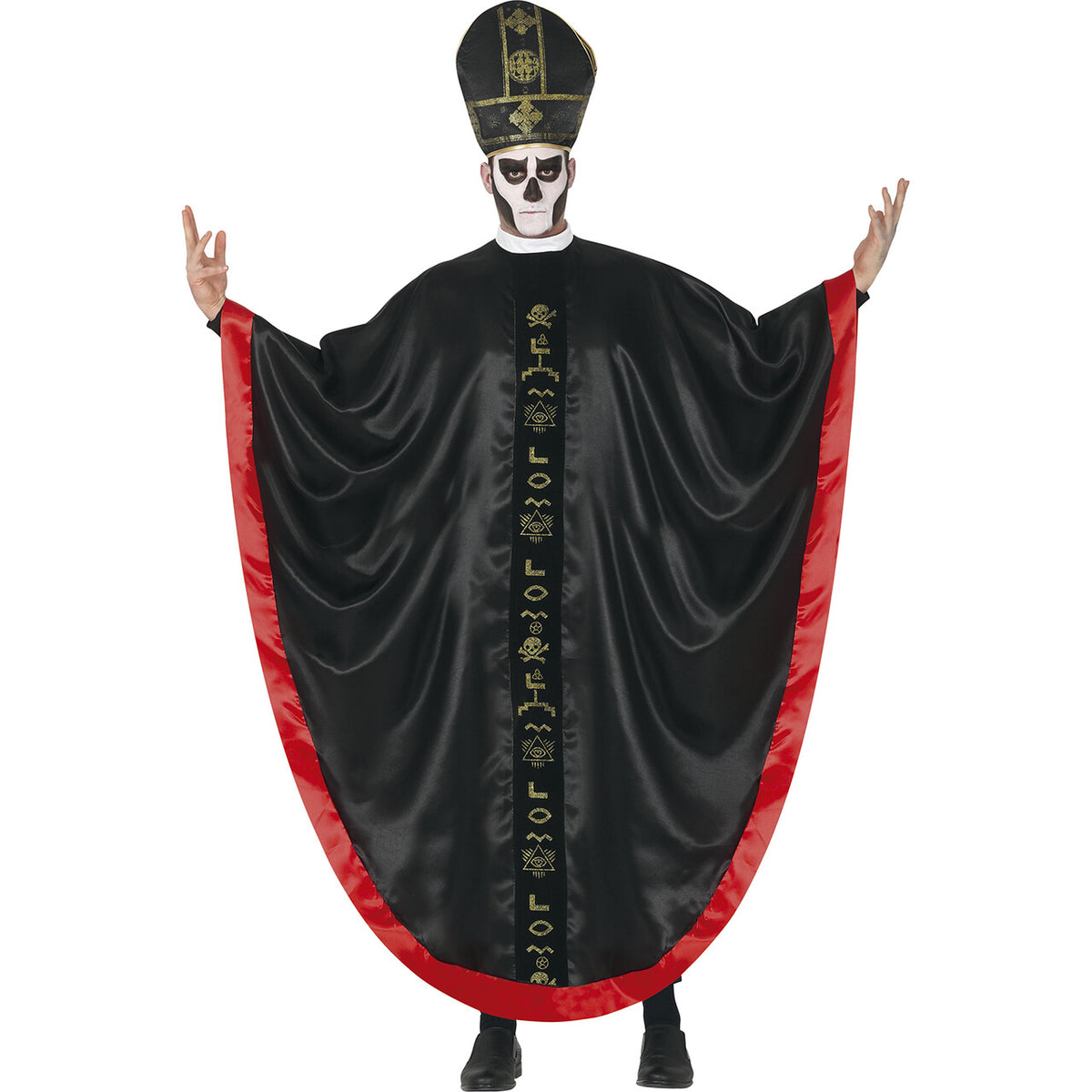 Op deze afbeelding zie je een Kostuums, van het merk Guirca. Satanische Leider Cult Sekte Man Kostuum