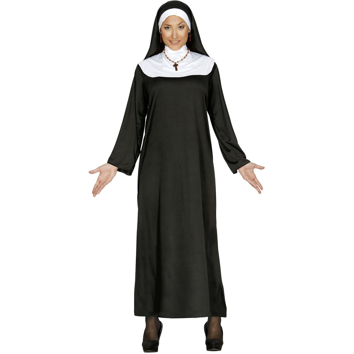 Op deze afbeelding zie je een Kostuums, van het merk Guirca. Sister Whoopi Non Vrouw Kostuum
