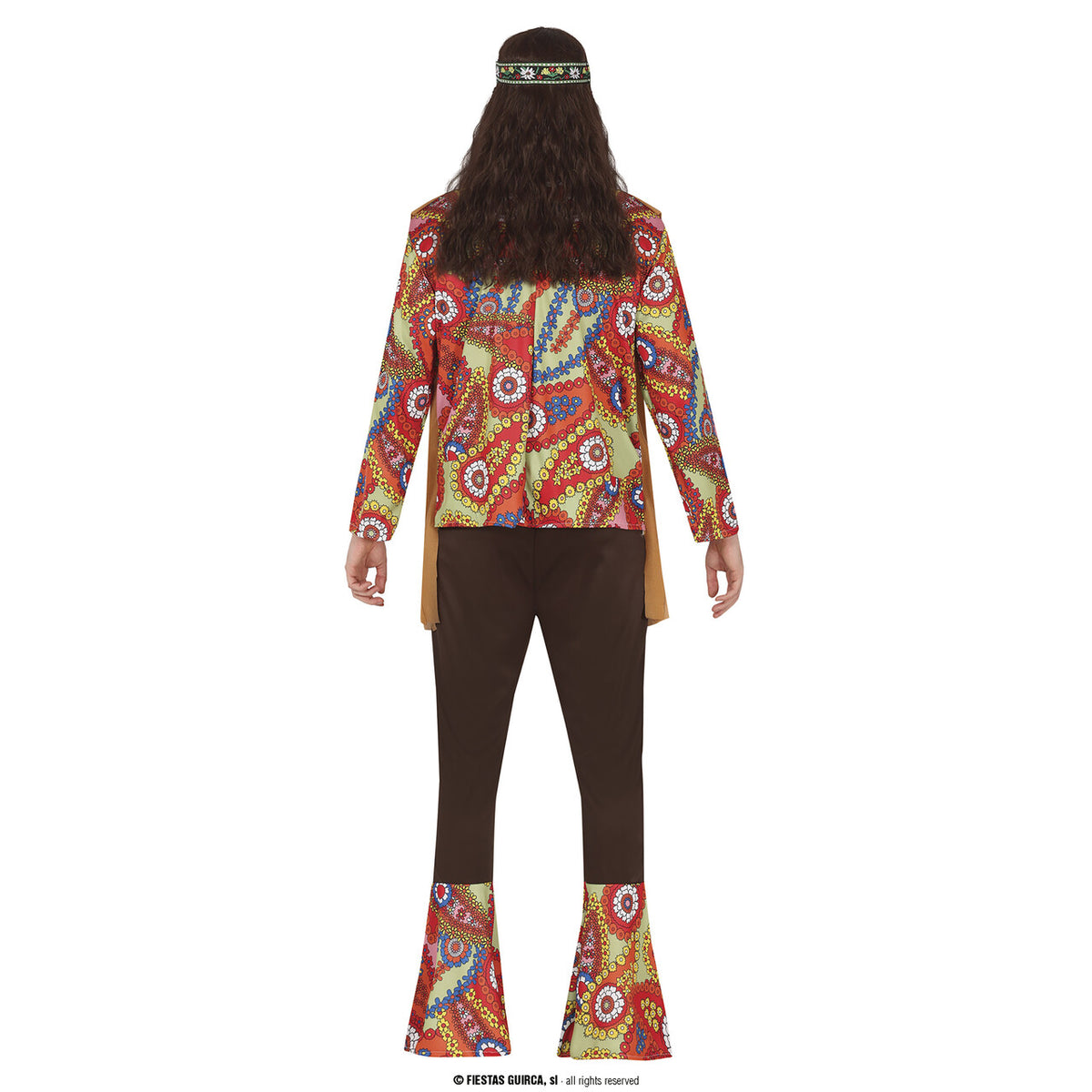Op deze afbeelding zie je een Kostuums, van het merk Guirca. Vredestichter Jaren 70 Hippie Man Kostuum