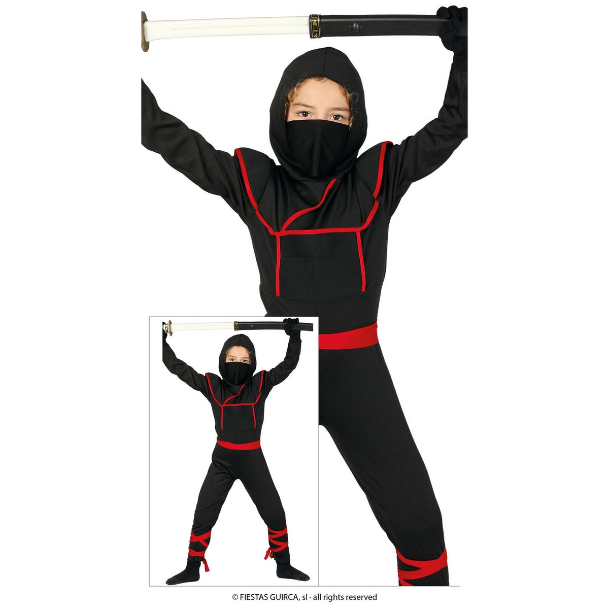 Op deze afbeelding zie je een Kostuums, van het merk Guirca. Chi Shinoby Ninja Kind Kostuum