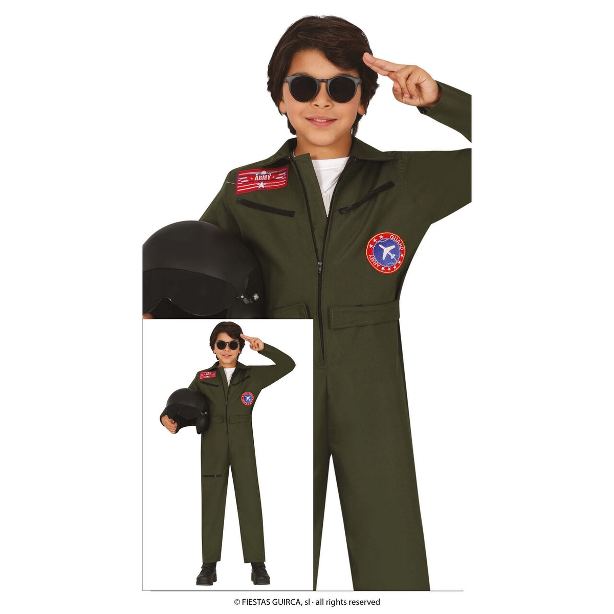 Op deze afbeelding zie je een Kostuums, van het merk Guirca. Piloot Air Force 100 Jongen Kostuum