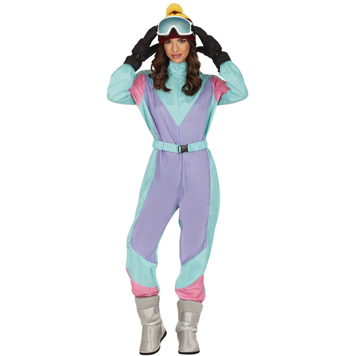 Op deze afbeelding zie je een Kostuums, van het merk Guirca. Skipak Super 80s Paars / Mint Vrouw Kostuum