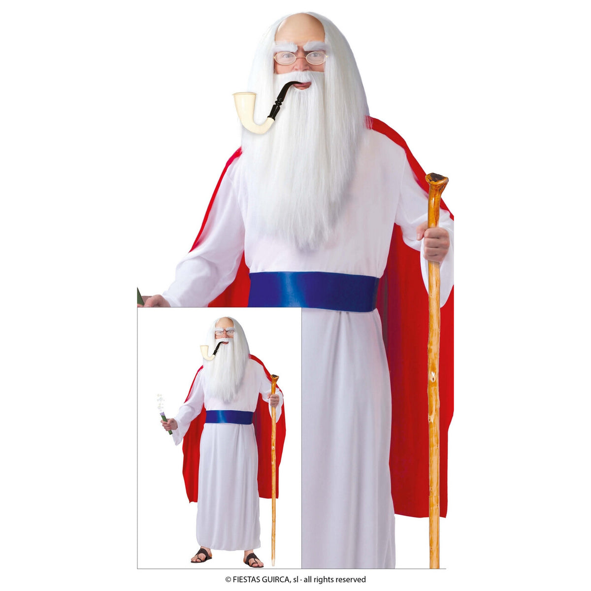 Op deze afbeelding zie je een Kostuums, van het merk Guirca. Oude En Wijze Druide Man Kostuum