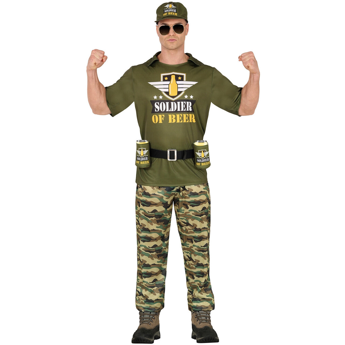 Op deze afbeelding zie je een Kostuums, van het merk Guirca. Soldier Of Beer Man Kostuum