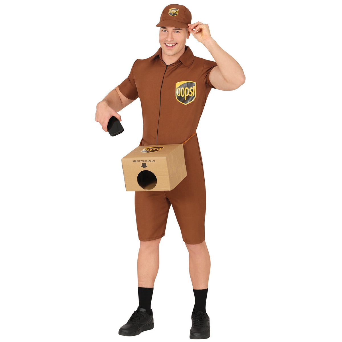 Op deze afbeelding zie je een Kostuums, van het merk Guirca. Special Delivery Man Kostuum