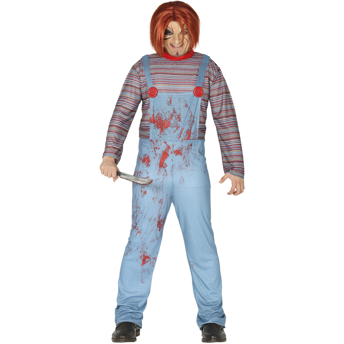 Op deze afbeelding zie je een Kostuums, van het merk Guirca. Murder Doll Chuck Man Kostuum