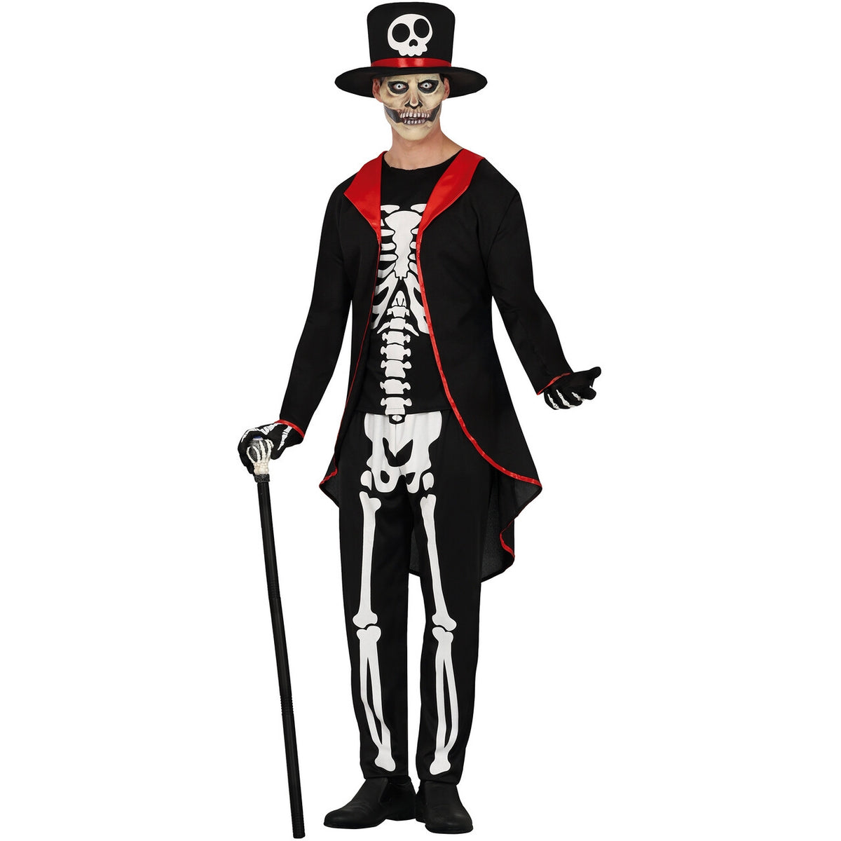Op deze afbeelding zie je een Kostuums, van het merk Guirca. Elegante Mr Skinny Bones Man Kostuum