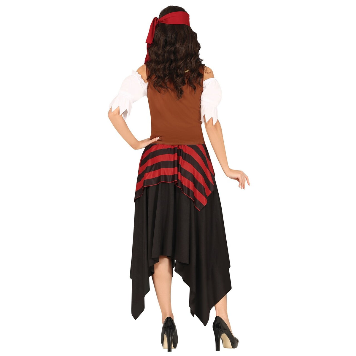 Op deze afbeelding zie je een Kostuums, van het merk Guirca. Zigeuner Pirate Esmeralda Vrouw Kostuum
