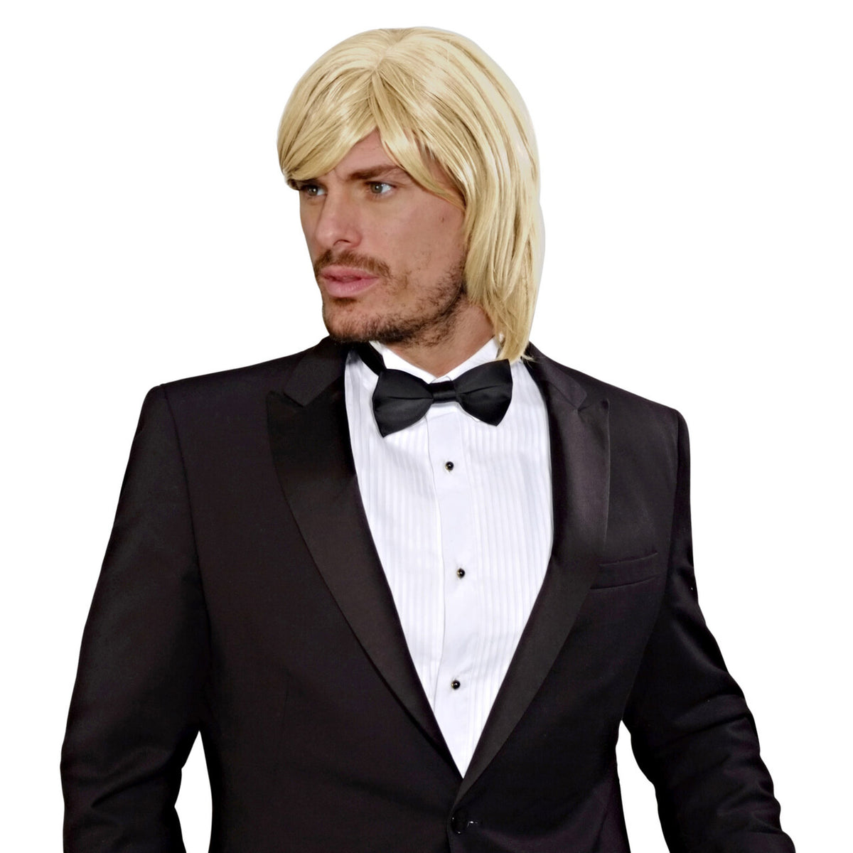 Op deze afbeelding zie je een Accessoires, van het merk Widmann. Pruik Daverende Dave Blond