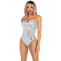 Body De Luxe À Sequins Argentés Costume Femme