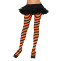 Collant Rayé En Nylon Orange-Noir