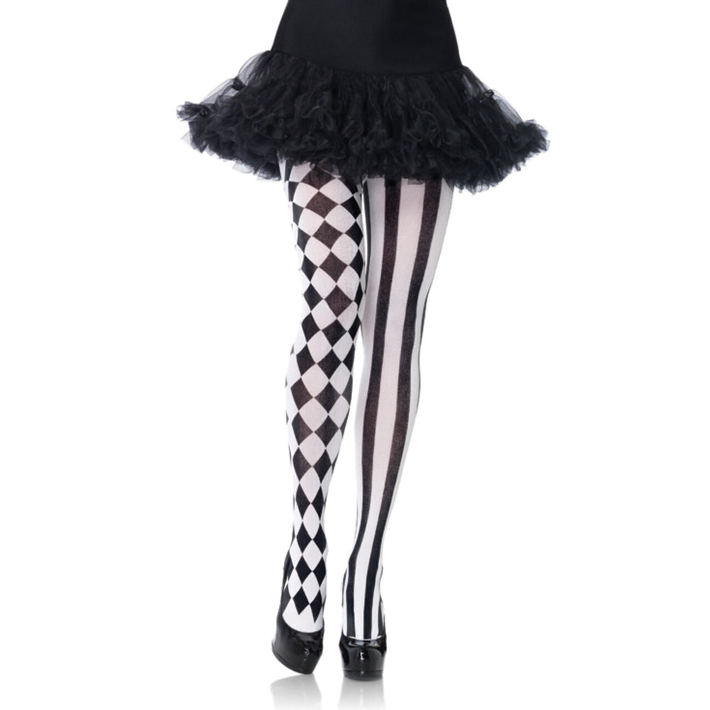 Op deze afbeelding zie je een Accessoires, van het merk Leg Avenue. Harlekijn Print Panty