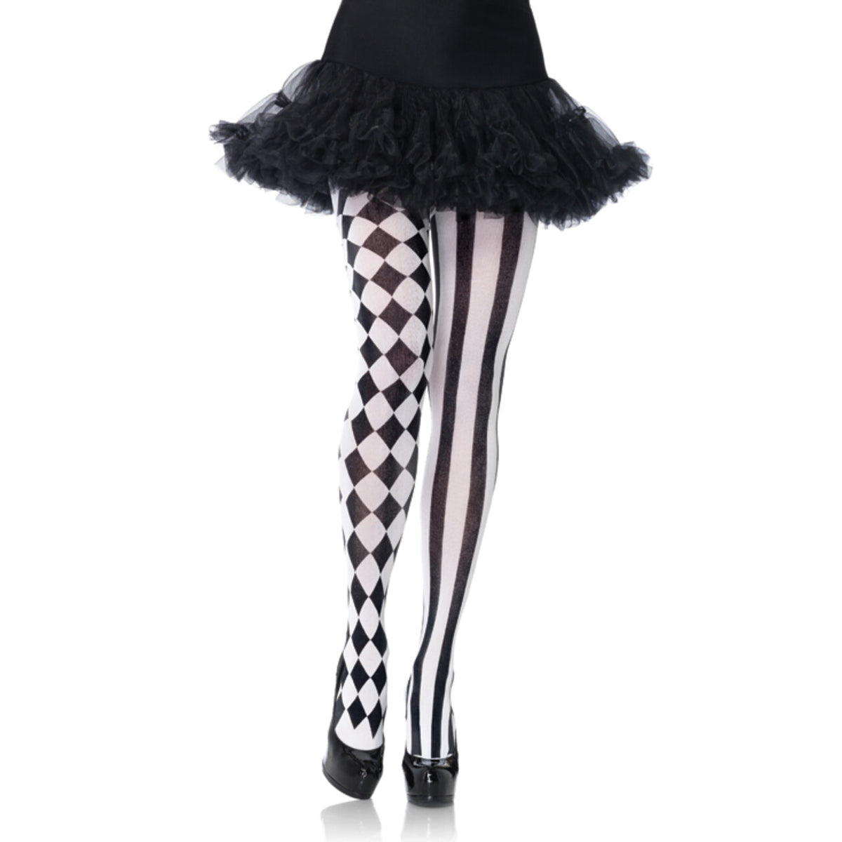 Op deze afbeelding zie je een Accessoires, van het merk Leg Avenue. Harlekijn Print Panty