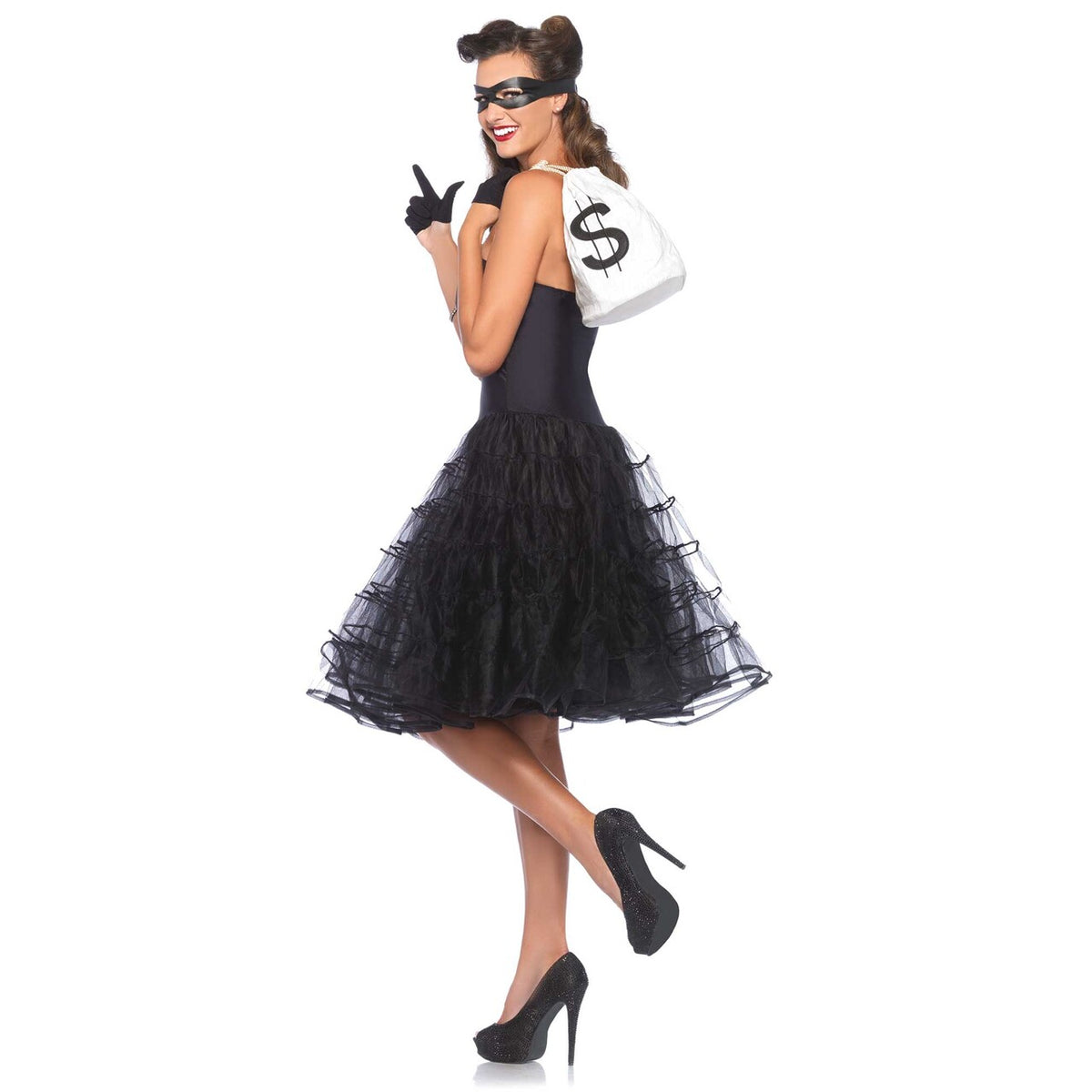 Op deze afbeelding zie je een Kostuums, van het merk Leg Avenue. 50s Rockabilly Jurk Met Tule Tutu Zwart Vrouw