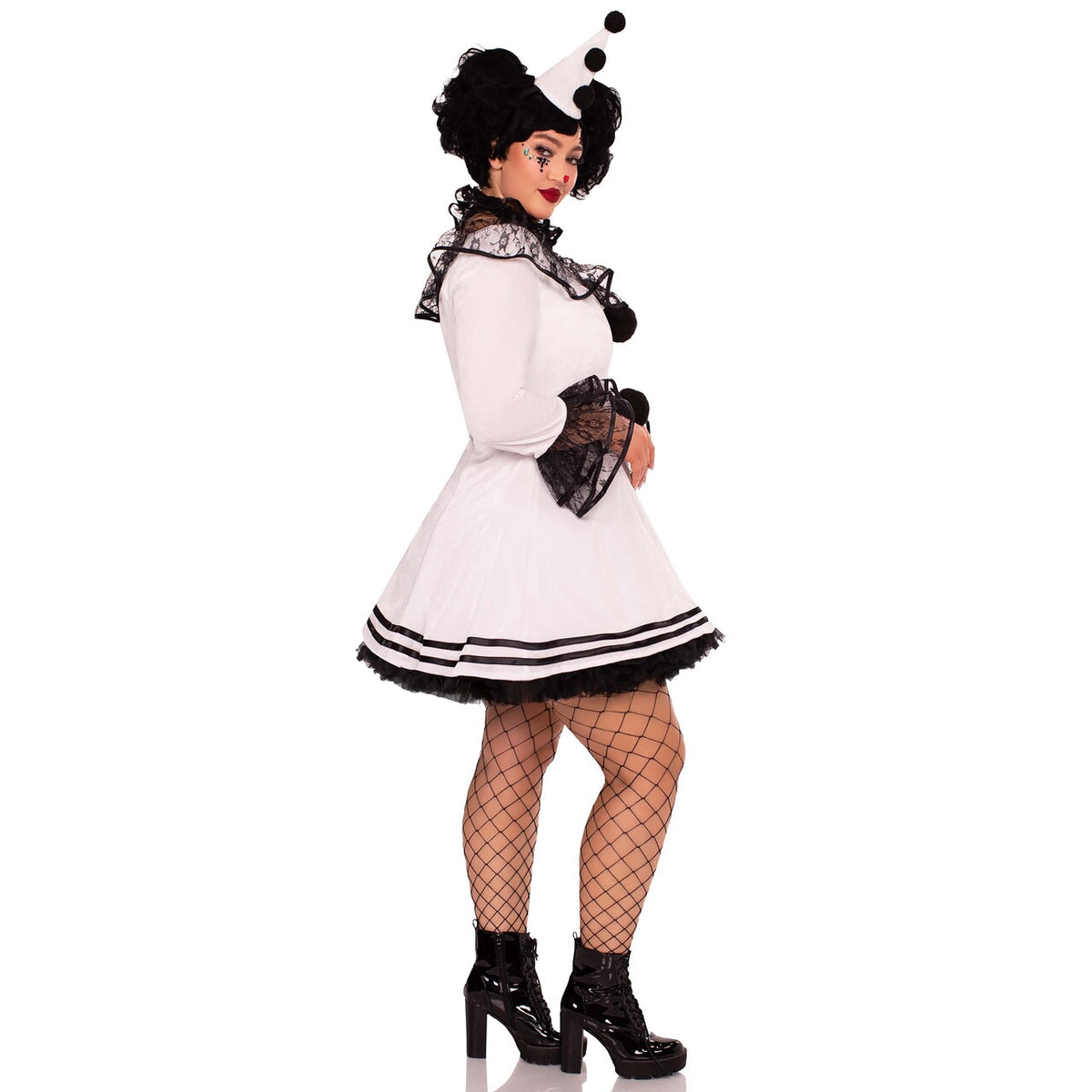 Op deze afbeelding zie je een Kostuums, van het merk Leg Avenue. Plus Size Dolly Pierrot Vrouw Kostuum