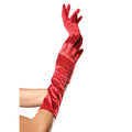Gants En Satin Jusquau Coude Rouge