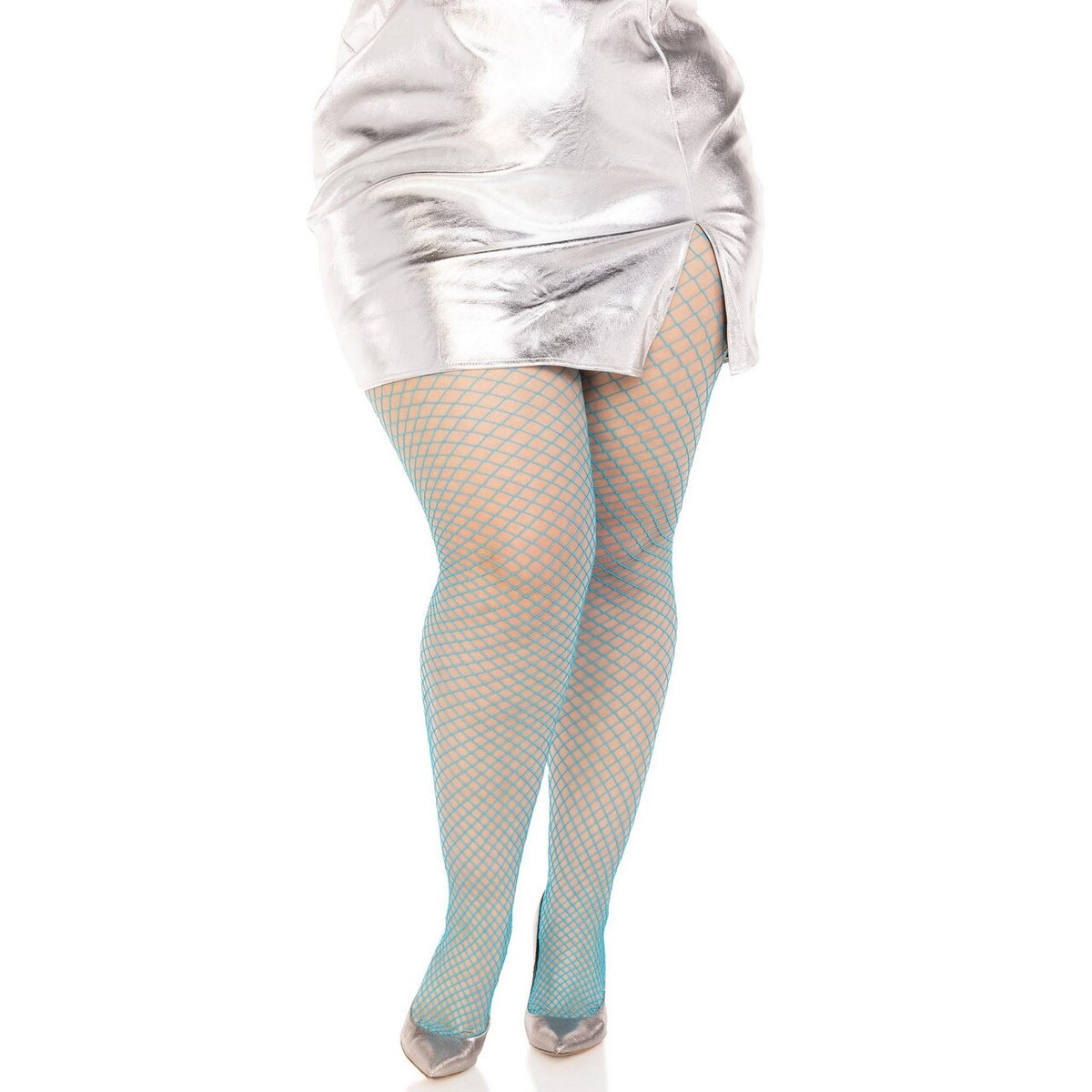 Op deze afbeelding zie je een Accessoires, van het merk Leg Avenue. Visnet Panty Blauw Space Fantasy Plus Size