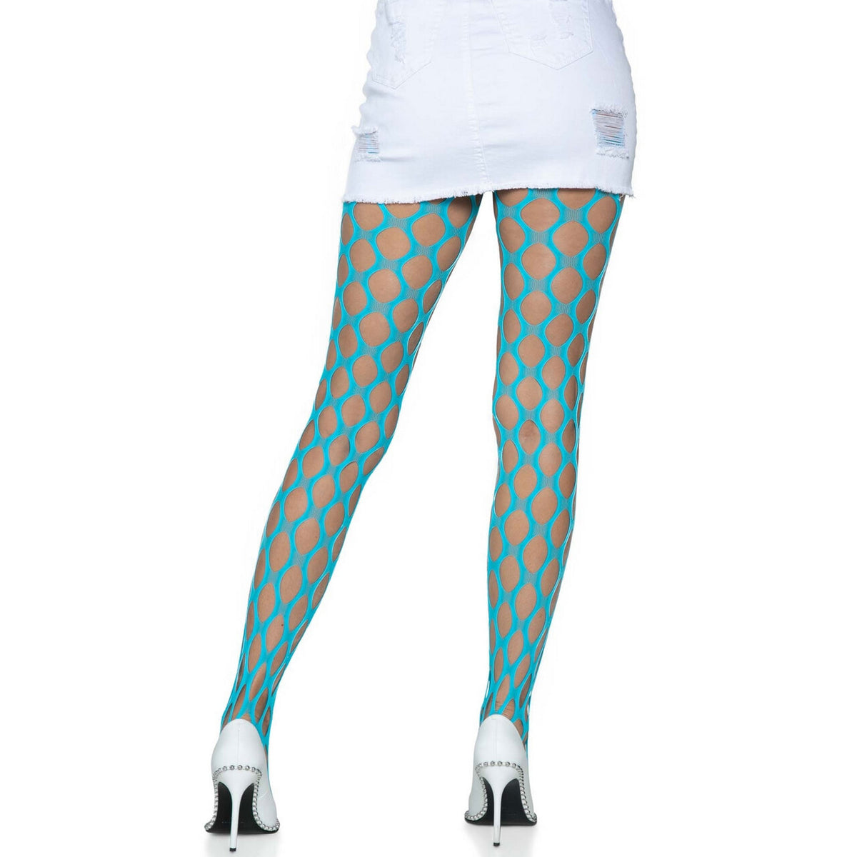 Op deze afbeelding zie je een Accessoires, van het merk Leg Avenue. Grote Gaten Visnet Blauw