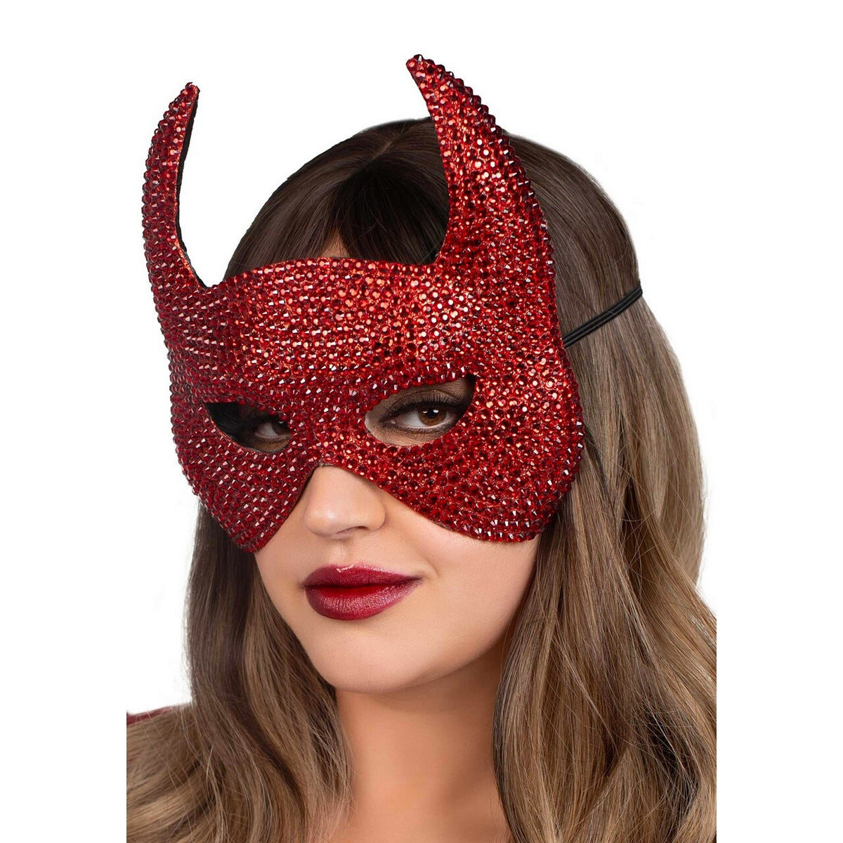 Op deze afbeelding zie je een Accessoires, van het merk Leg Avenue. Duivels Masker Met Steentjes