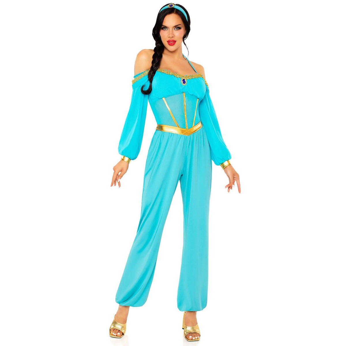 Op deze afbeelding zie je een Kostuums, van het merk Leg Avenue. Desert Princess Halter Jumpsuit Vrouw Kostuum