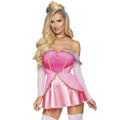 Robe Courte Sexy Rose Princesse Belle Au Bois Dormant Costume Femme